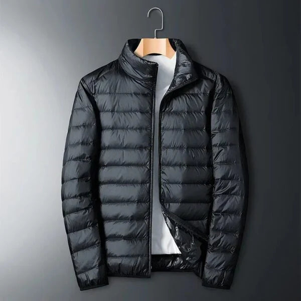 Men’s Quilted Jacket with Stand-Up Collar