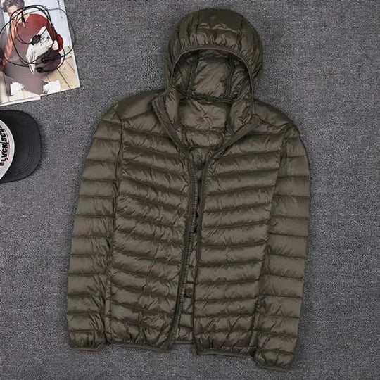 Men’s Quilted Puffer Jacket with Hood