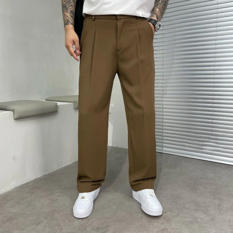 Men’s Straight-Leg Plain Trousers