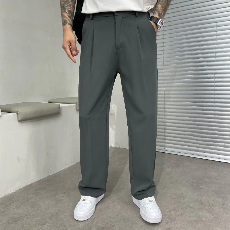 Men’s Straight-Leg Plain Trousers