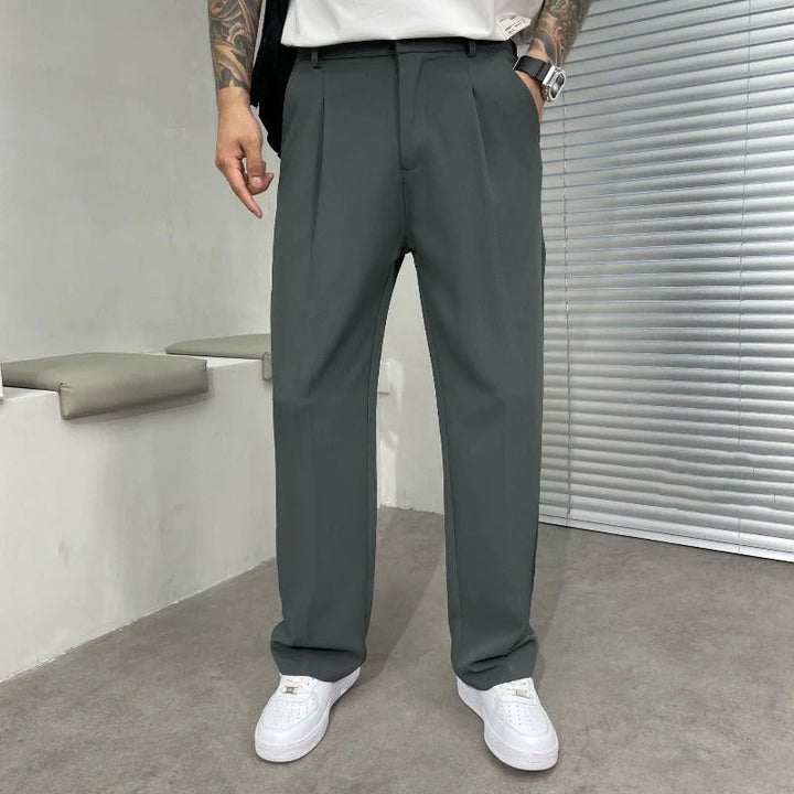 Men’s Straight-Leg Plain Trousers