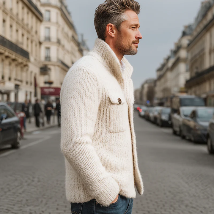 Men’s Vest with High Collar and Flap Pockets