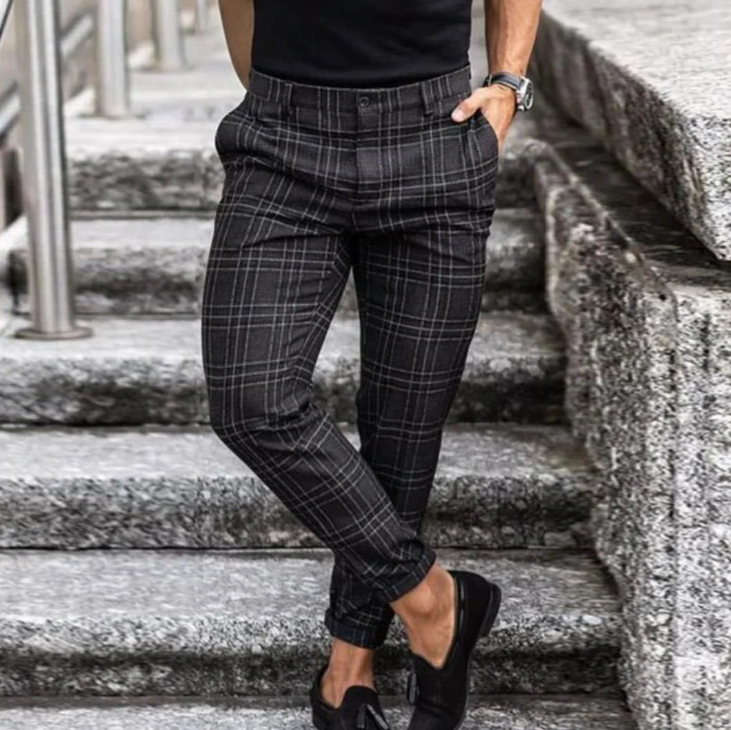 Men | Straight trousers with check pattern