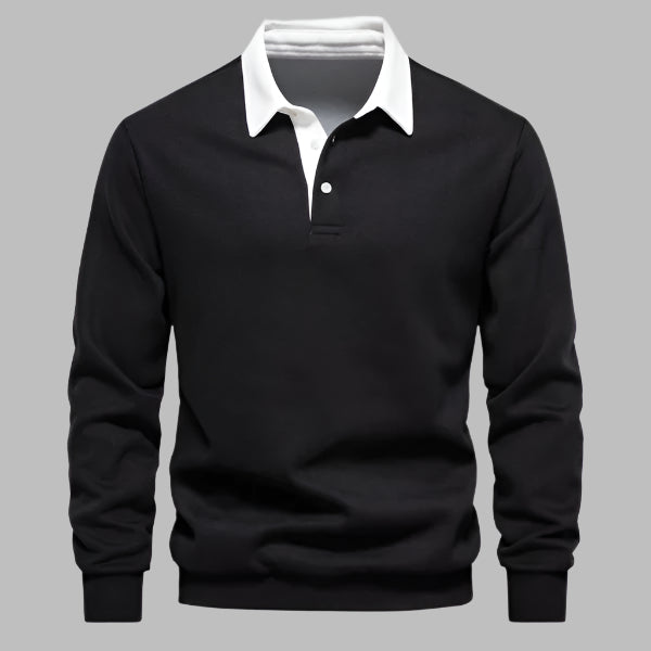 Men | Sweater with contrasting collar and straight fit