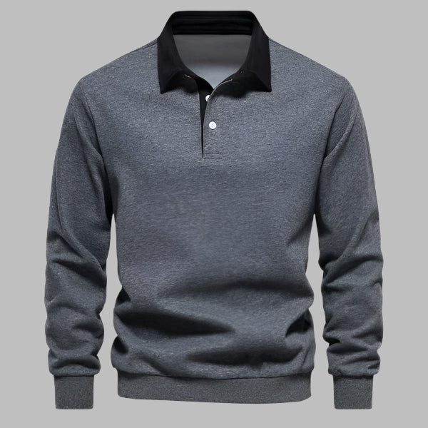 Men | Sweater with contrasting collar and straight fit