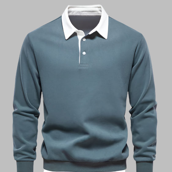 Men | Sweater with contrasting collar and straight fit