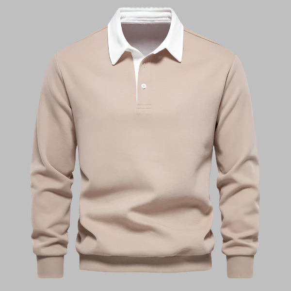Men | Sweater with contrasting collar and straight fit