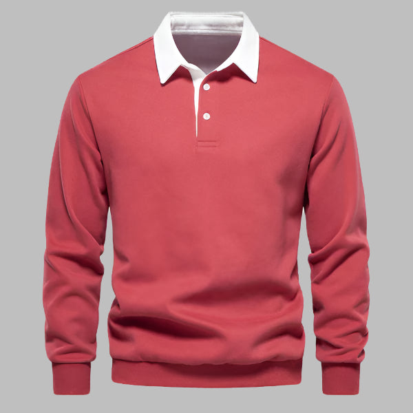 Men | Sweater with contrasting collar and straight fit