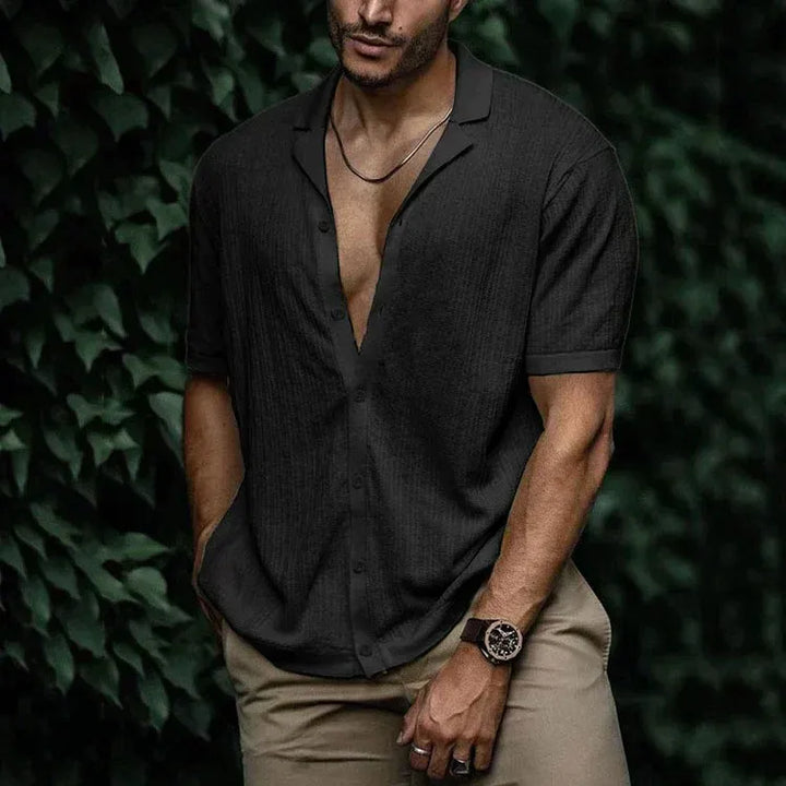 Men's Short-Sleeved Ribbed Shirt