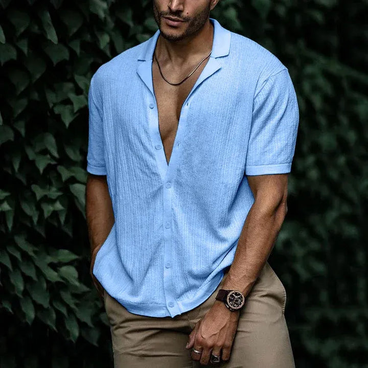 Men's Short-Sleeved Ribbed Shirt