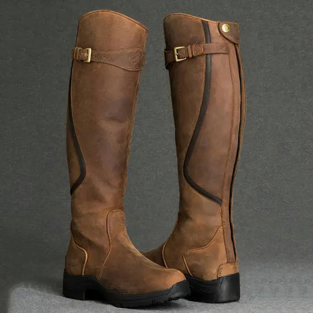 Women | Knee-high boots with decorative buckle