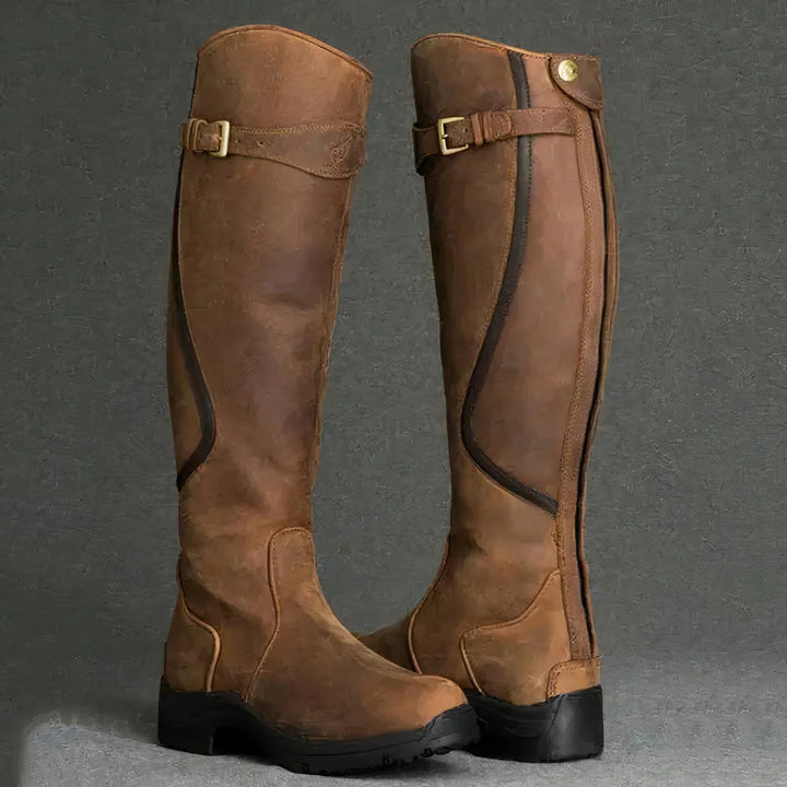 Women | Knee-high boots with decorative buckle