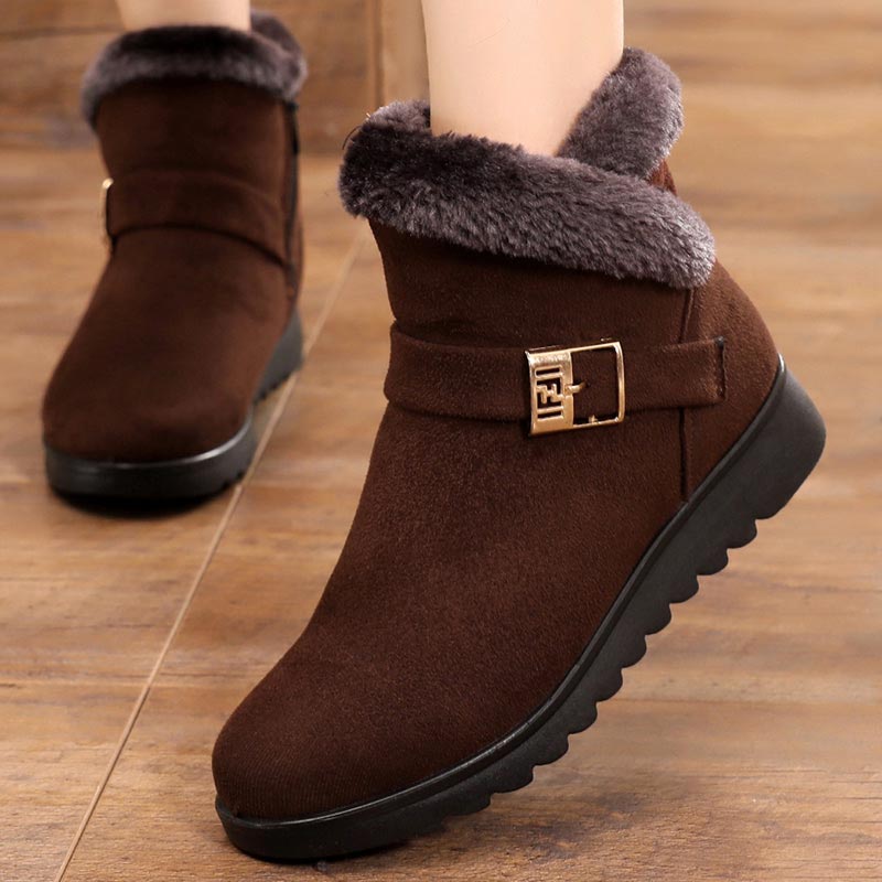 Women’s Ankle Boots with Faux-Fur Trim