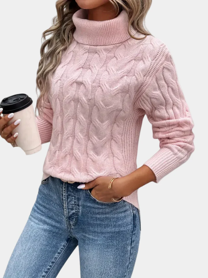 Women’s Cable-Knit Turtleneck Sweater