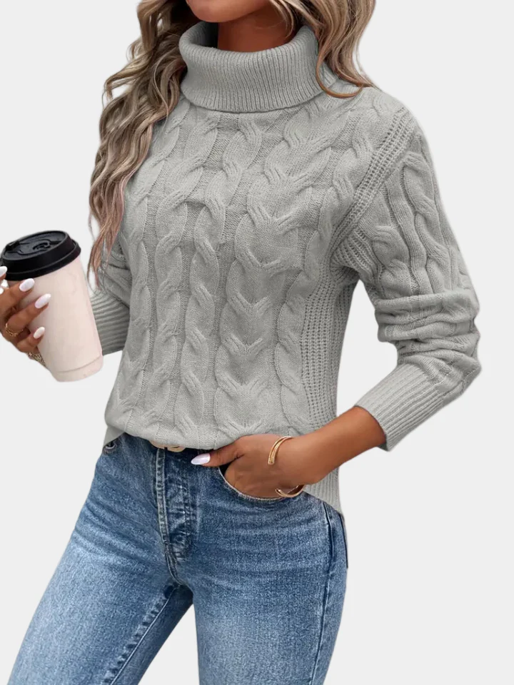 Women’s Cable-Knit Turtleneck Sweater