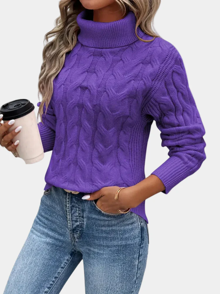 Women’s Cable-Knit Turtleneck Sweater