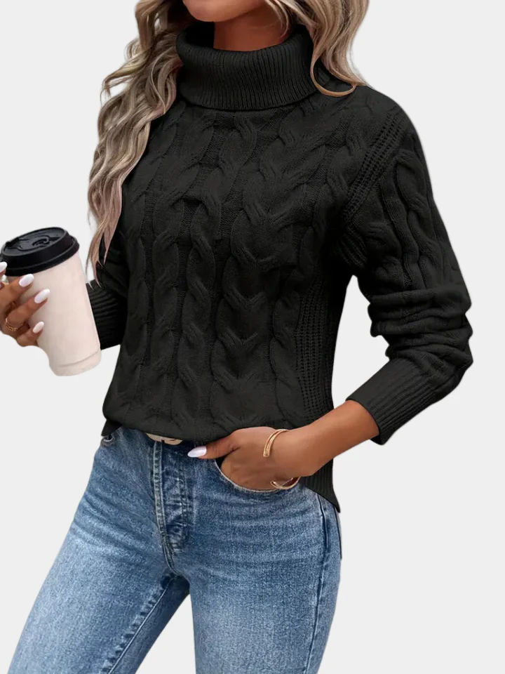 Women’s Cable-Knit Turtleneck Sweater
