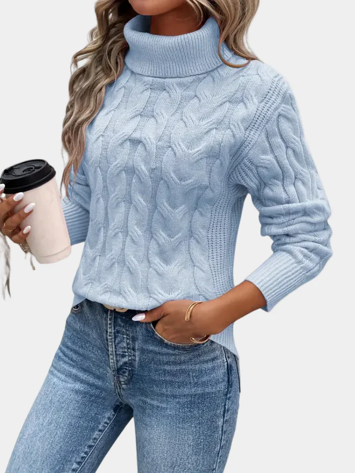 Women’s Cable-Knit Turtleneck Sweater