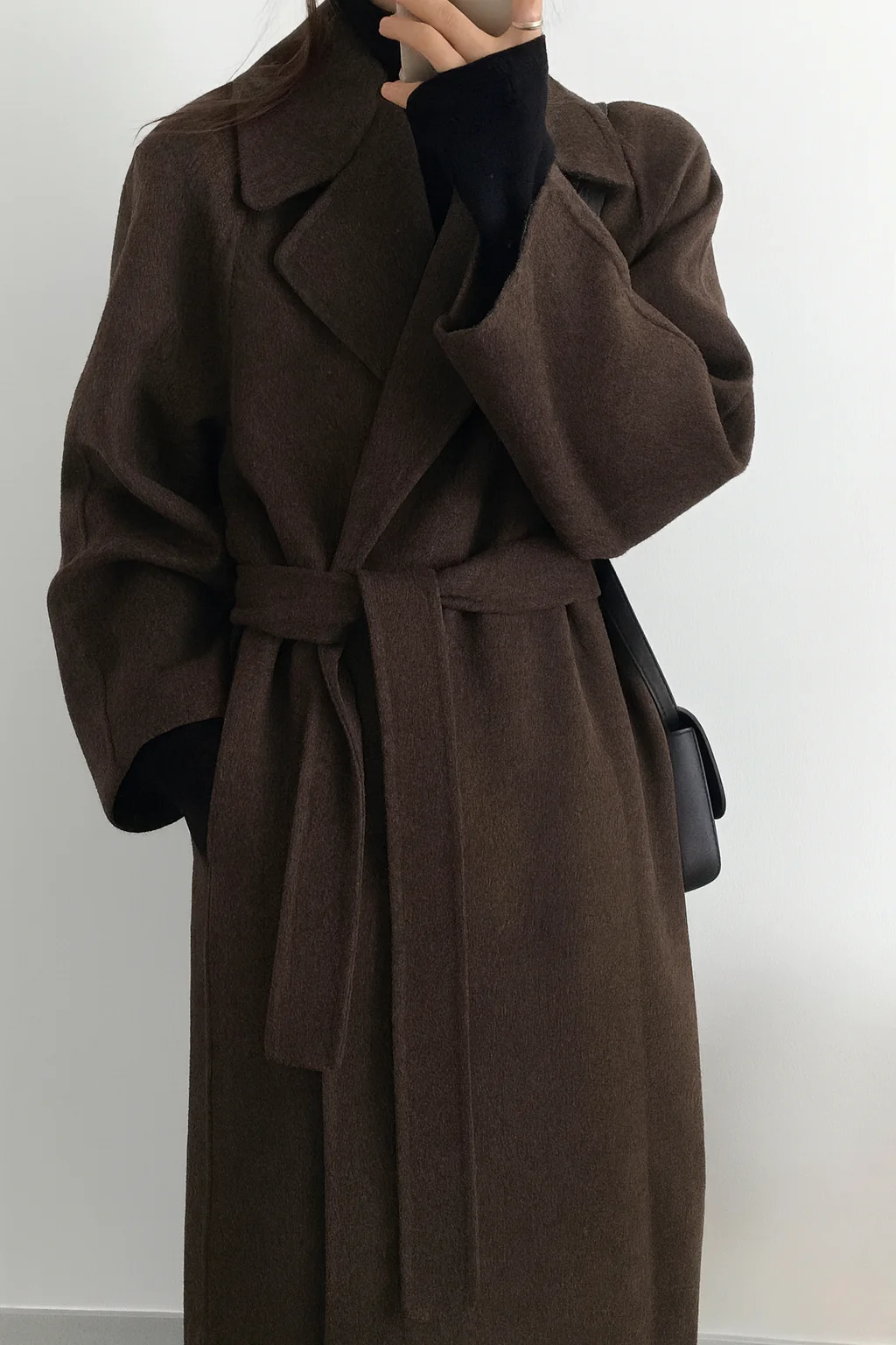 Women’s Coat with Belt and Notched Collar