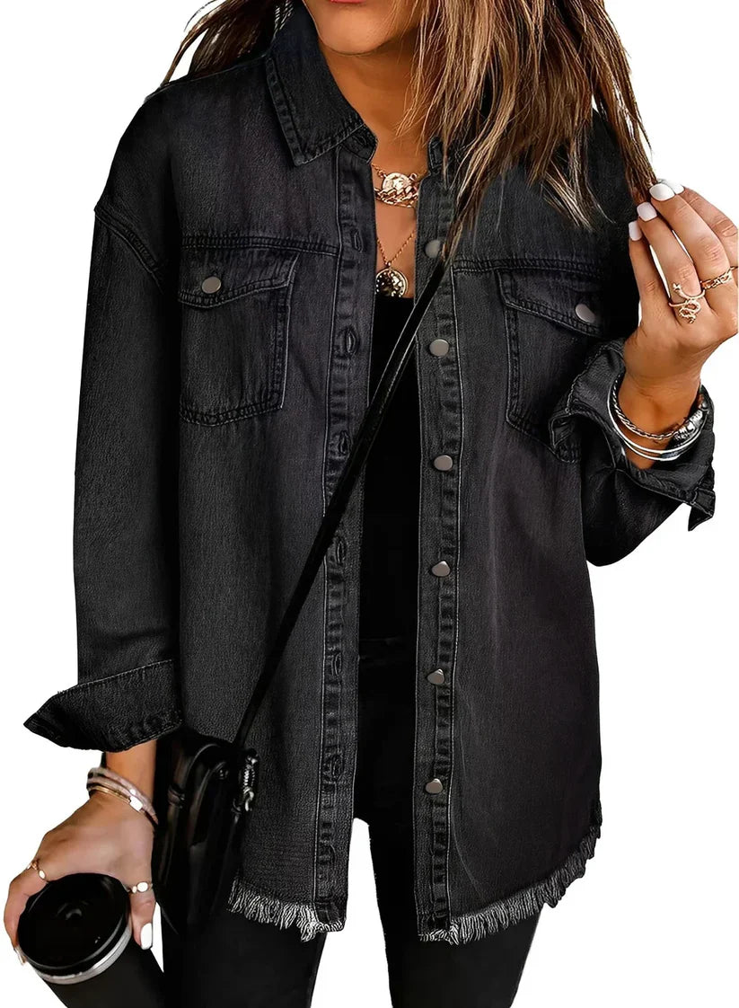 Women’s Coat with Button Closure and Chest Pockets