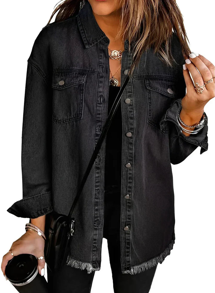 Women’s Coat with Button Closure and Chest Pockets