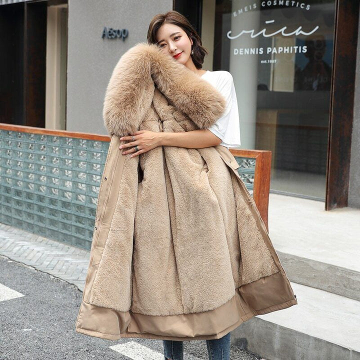 Women’s Coat with Hood and Faux Fur