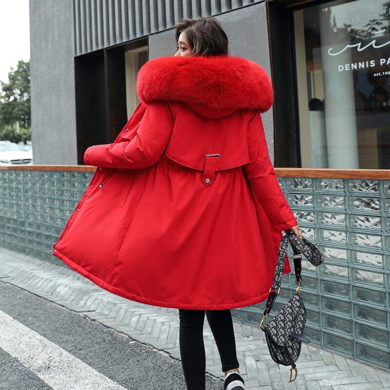Women’s Coat with Hood and Faux Fur