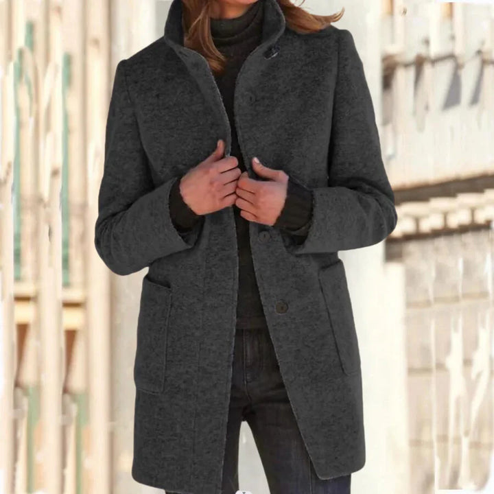 Women’s Coat with Stand-Up Collar