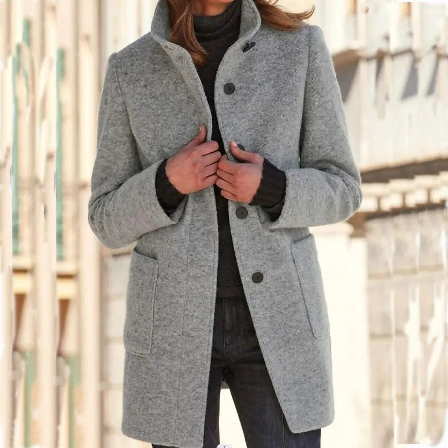 Women’s Coat with Stand-Up Collar