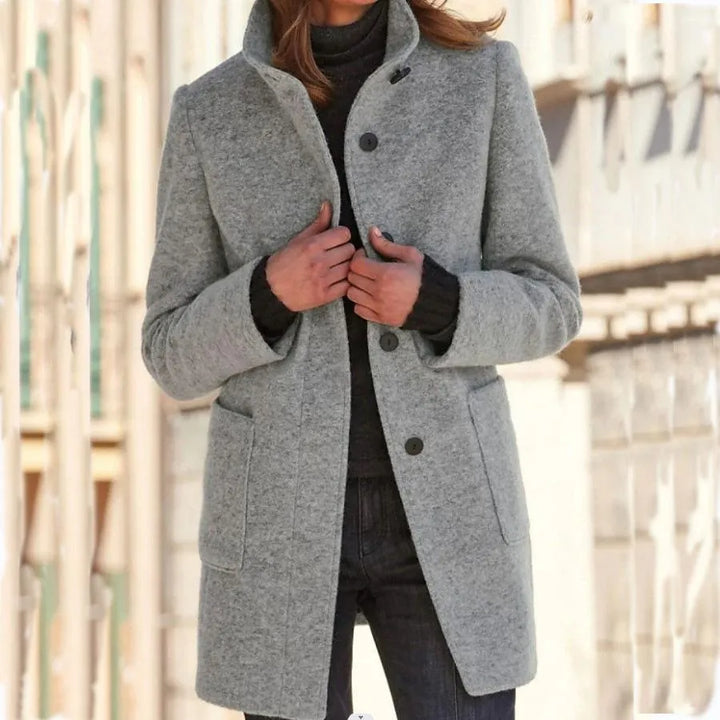 Women’s Coat with Stand-Up Collar