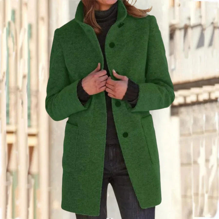 Women’s Coat with Stand-Up Collar