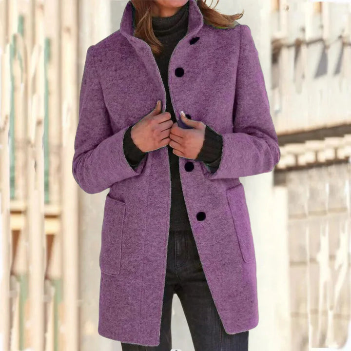 Women’s Coat with Stand-Up Collar