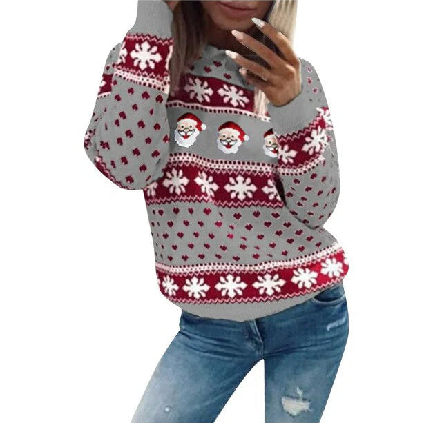 Women’s Crew Neck Sweater with Patterns