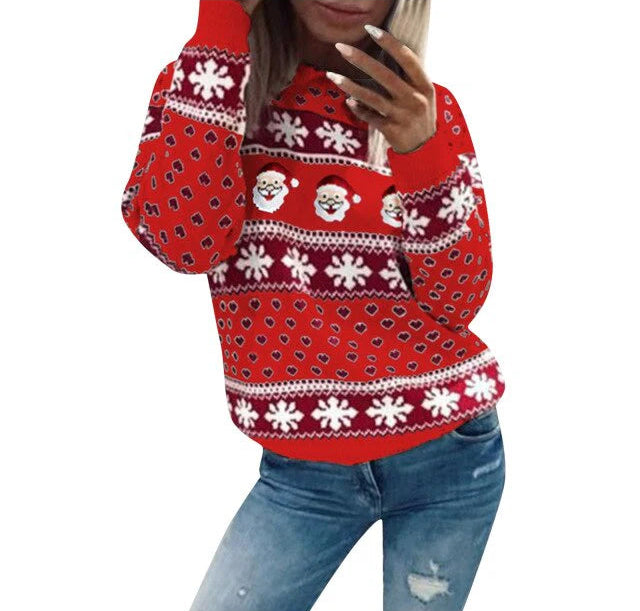 Women’s Crew Neck Sweater with Patterns