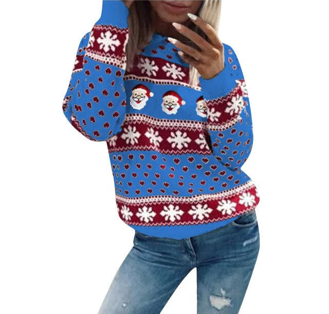 Women’s Crew Neck Sweater with Patterns