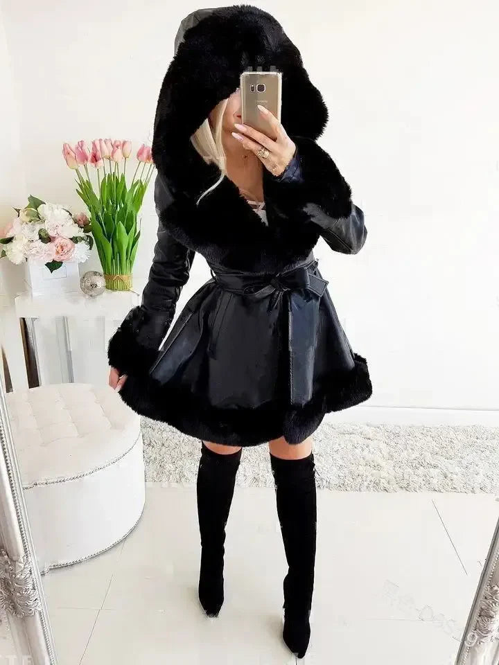Women’s Faux Fur Coat with Hood
