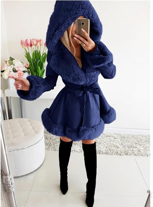 Women’s Faux Fur Coat with Hood
