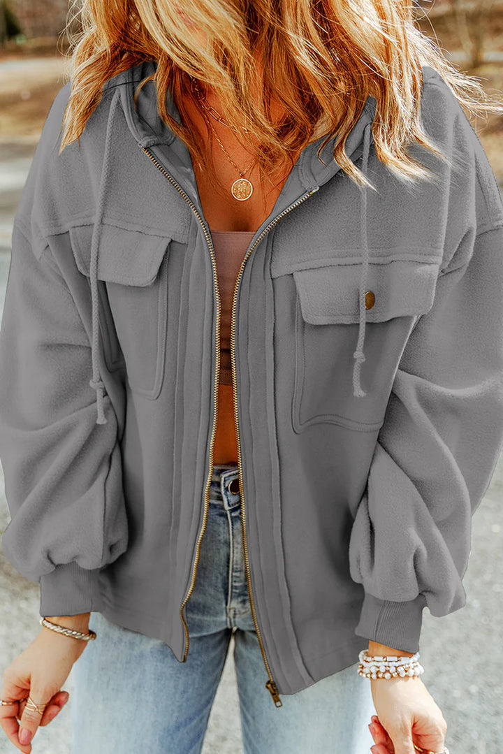 Women’s Hooded Coat with Chest Pockets