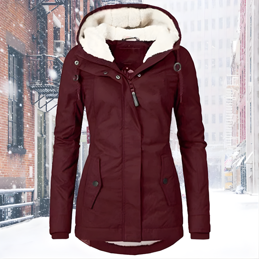 Women’s Jacket with Hood and Textured Lining