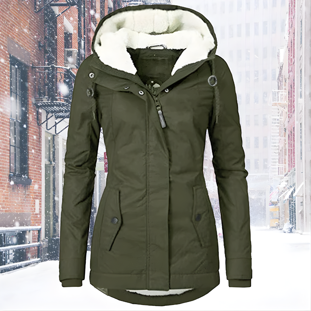 Women’s Jacket with Hood and Textured Lining