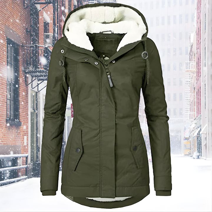 Women’s Jacket with Hood and Textured Lining