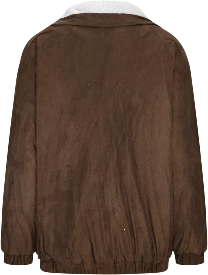 Women’s Jacket with Snap Closure and Geometric Pattern