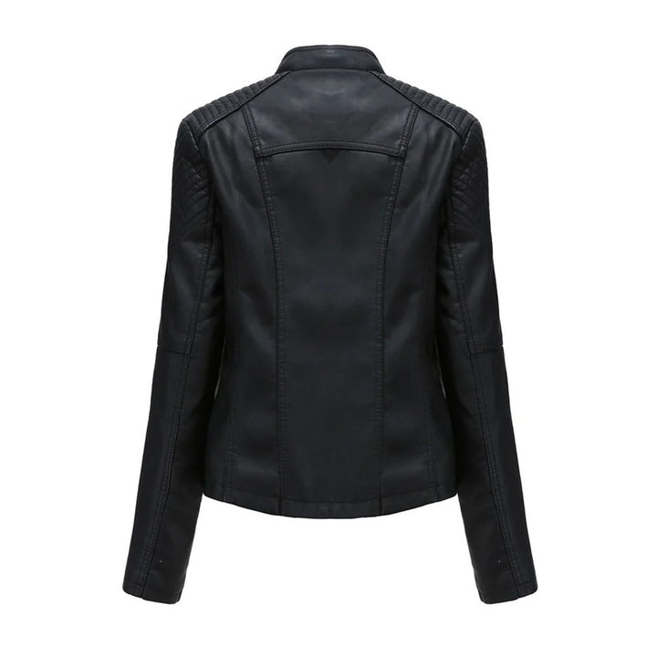 Women’s Jacket with Stand-Up Collar and Zippered Pockets