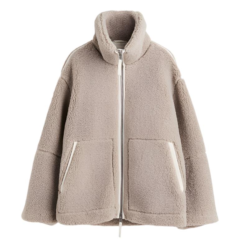 Women’s Jacket with Zipper and Stand-Up Collar