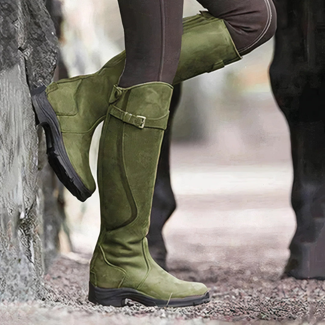 Women's Knee-High Boots with Buckle