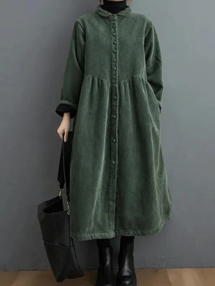 Women’s Long-Sleeve Coat with Buttons