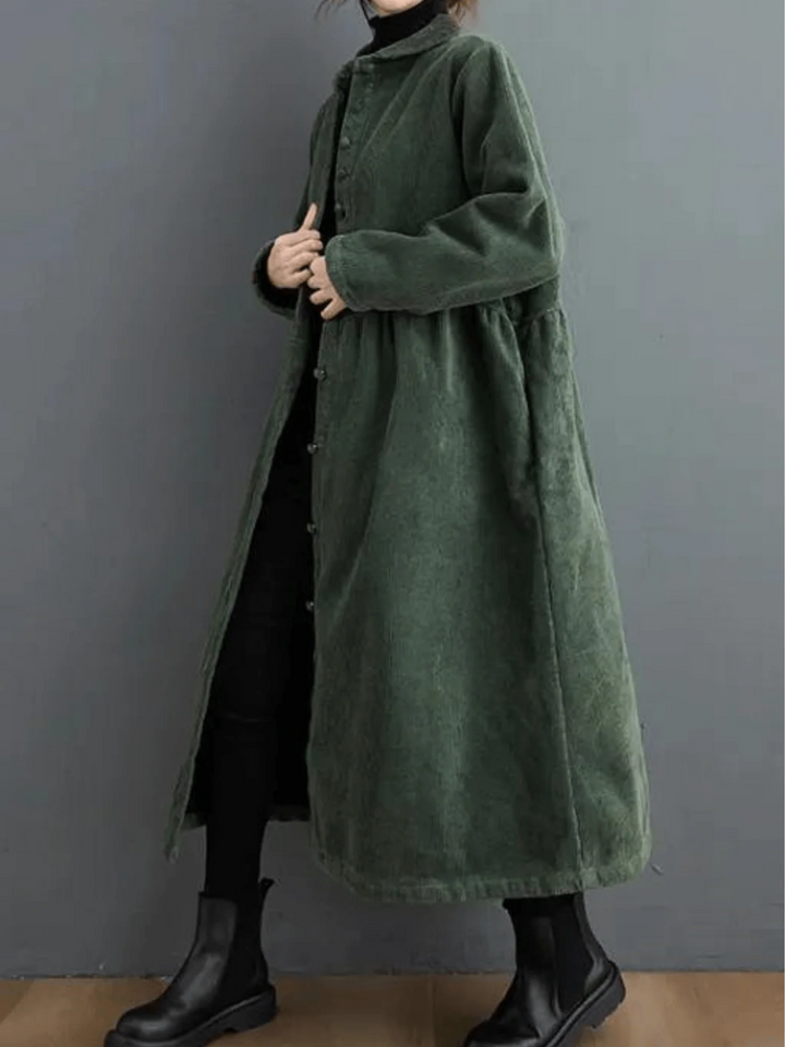 Women’s Long-Sleeve Coat with Buttons
