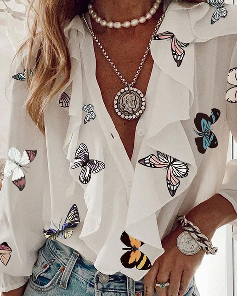 Women’s Long-Sleeve Top with Deep V-Neck