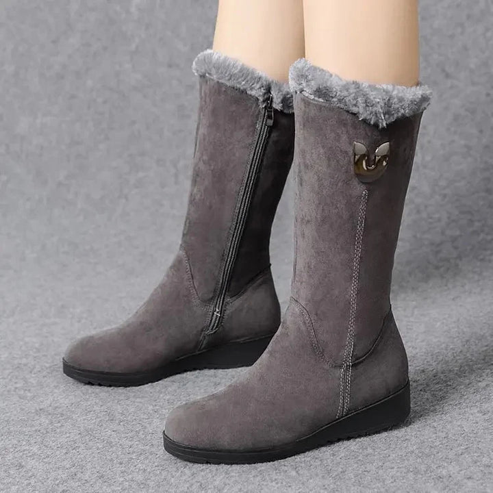 Women’s Mid-Calf Boots with Faux Fur