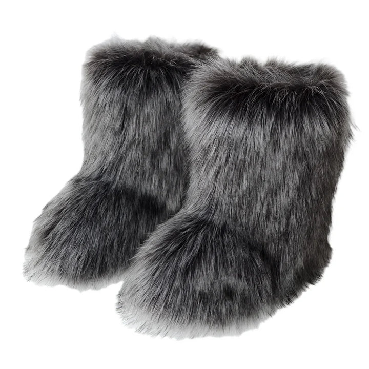 Women’s Mid-Calf Faux Fur Slip-On Boots